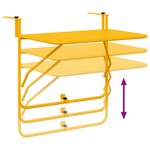 vidaXL Table Suspendue de Balcon Jaune 60 x 39 x 65 cm Acier