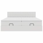VidaXL Cadre de lit ottoman avec matelas blanc 180x200 cm similicuir