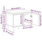 vidaXL Banc d'entrée avec coussin Gris Sonoma 60 x 38 x 46 cm