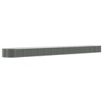 vidaXL Lit surélevé de jardin Acier enduit de poudre 620x80x36 cm gris