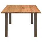 vidaXL Table à manger marron clair bois de chêne massif rectangulaire