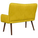 vidaXL Sofa 2 places Jaune 115 x 61 x 87 cm Velours