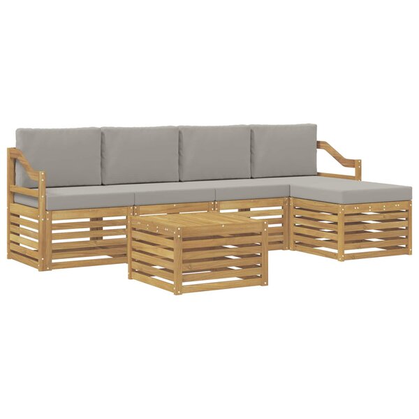 vidaXL Ensemble de canapés d'extérieur 6 Pièces Blanc et gris clair
