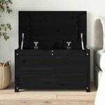 vidaXL Boîte de rangement Noir 80x40x45 5 cm Bois massif de pin