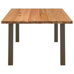 vidaXL Table à manger marron clair bois de chêne massif rectangulaire