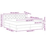 Lit Box Spring vidaXL avec Matelas - Noir  160x200 cm  Tissu