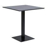 Table de café mélamine pierre foncée base en métal noir 70 x 70 x 75 cm