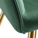 Lot de 2 chaises pieds doré siège de salon cuisine salle à manger design élégant vert 08_0000162
