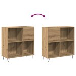 Cabinet d'enregistrement vidaXL Chêne Noir 84 5x38x89 cm Bois d'ingénierie