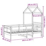 vidaXL Lit de jour avec toit sans matelas blanc 90x200 cm bois massif
