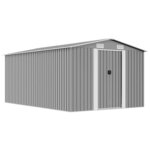 vidaXL Abri de jardin 257x392x181 cm Métal Gris