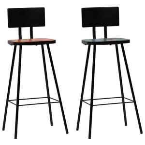 vidaXL Tabourets de bar lot de 2 bois massif de récupération