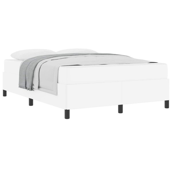 vidaXL Cadre de lit avec matelas Blanc 140 x 200 cm tissu