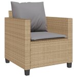 vidaXL Ensemble de bistro 3 Pièces avec coussins beige résine tressée