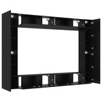 vidaXL Ensemble de meubles TV mural en bois d'ingénierie chêne noir - 12 pièces