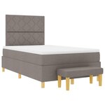 vidaXL Lit à ressorts avec matelas Taupe 120 x 200 cm tissu