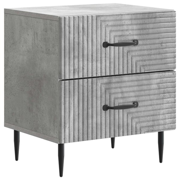 vidaXL Cabinet de chevet avec tiroir Gris béton 43 x 34 5 x 47 5 cm