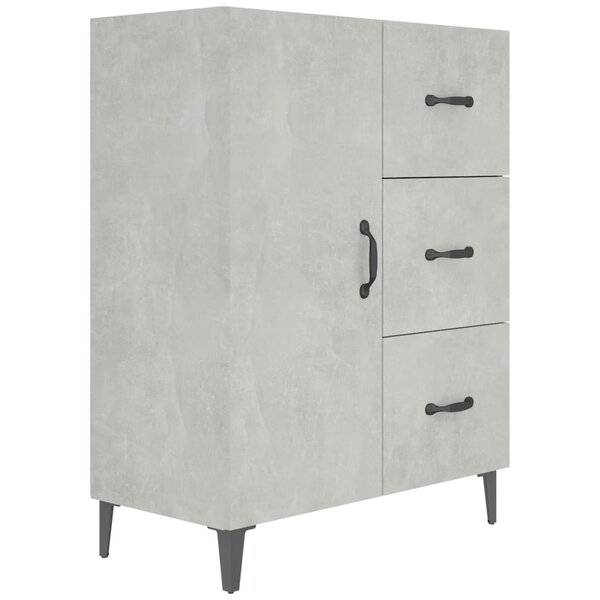vidaXL Buffet gris béton 69 5x34x90 cm bois d'ingénierie