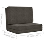 vidaXL Chaise pliable de sol Gris foncé Tissu