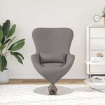 vidaXL Fauteuil œuf Taupe 63 x 73 x 90 cm tissu