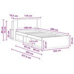 vidaXL Cadre de lit avec rangement Noir 100 x 200 cm Bois d'ingénierie