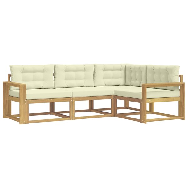 vidaXL Ensemble de canapés d'extérieur 3 pc Blanc et crème Polyester
