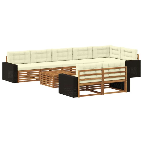 vidaXL Ensemble de canapés d'extérieur 9 pc