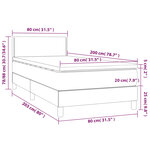 vidaXL Sommier à lattes de lit avec matelas et LED Cappuccino 80x200cm
