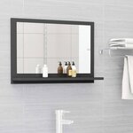 vidaXL Miroir de salle de bain Gris 60x10 5x37 cm Aggloméré