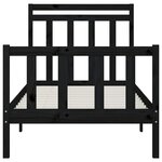 vidaXL Cadre de lit sans matelas noir bois massif de pin 100x200 cm