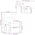 vidaXL Fauteuil inclinable de massage électrique Marron Tissu