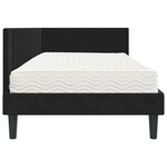vidaXL Cadre de lit d'angle avec matelas Noir 100 x 200 cm Velours