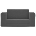 vidaXL Canapé-lit pour enfants 2 places anthracite peluche douce