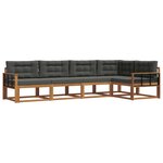 vidaXL Ensemble de canapés d'extérieur 5 Pièces Naturel et Anthracite