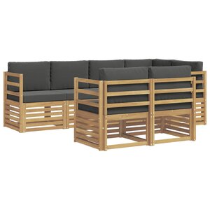 vidaXL Ensemble de canapés d'extérieur 7 pc Blanc et anthracite