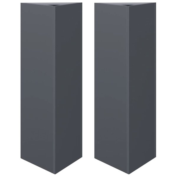 vidaXL Jardinières 2 Pièces anthracite triangulaire 30x26x75 cm acier
