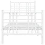 vidaXL Cadre de lit métal sans matelas avec pied de lit blanc 75x190cm