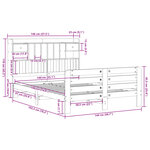 vidaXL Lit bibliothèque sans matelas blanc 140x190 cm bois pin massif
