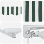 vidaXL Auvent Rétractable Vert et blanc 400x200 cm Textilène et Métal