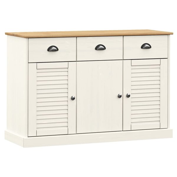 vidaXL Buffet avec tiroirs VIGO 113x40x75 cm blanc bois massif de pin