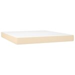 vidaXL Sommier à lattes de lit matelas et LED Crème 180x200 cm Tissu