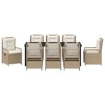 vidaXL Ensemble de salle à manger pour jardin 9 Pièces Beige polyrotin