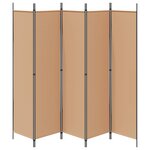 vidaXL Paravent 5 panneaux Beige 250 x 200 cm Tissu