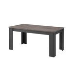 DESSY Table a manger extensible de 6 a 10 personnes style contemporain gris mat et décor bois - L 160 - 239 x l 90 cm