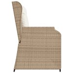vidaXL Banc inclinable de jardin avec coussins beige résine tressée