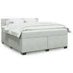 vidaXL Sommier à lattes de lit et matelas Gris clair 180x200cm Velours