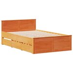 vidaXL Lit bibliothèque sans matelas cire marron 135x190 cm pin massif