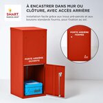 Boîte à colis Large Rouge 2 portes Acier galvanisé SMART PARCEL BOX™