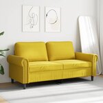 vidaXL Canapé à 2 places Jaune 140 cm Velours