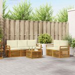 vidaXL Ensembles de canapés avec coussin 6 Pièces Naturel et Crème
